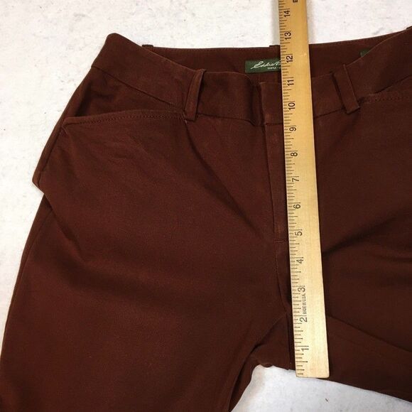 Eddie Bauer Womens 6 Blakely Fit Bootcut Dress Pants Cotton Stretch Burgundy - Picture 10 of 15